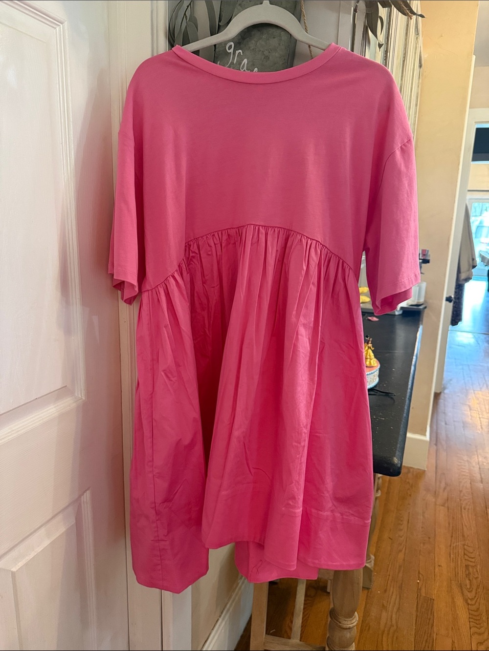 Cynthia Rowley Bright Pink Short-Sleeve Babydoll Dress